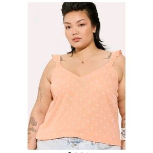 Torrid Gauze Peach Sleeveless Ruffle Top